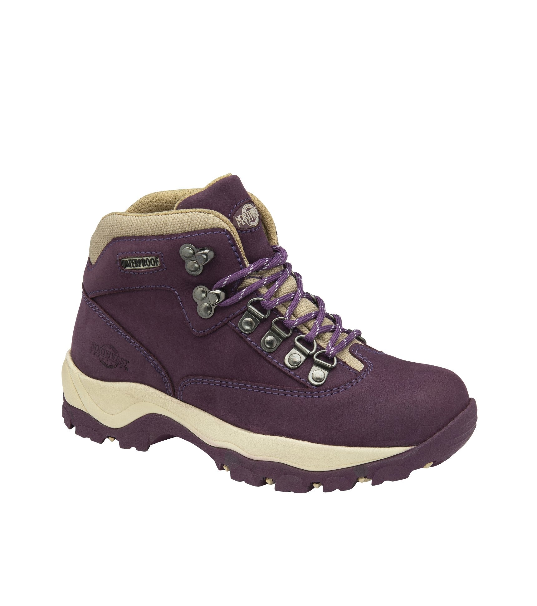 PEAK NUBUCK Women's Nubuck Leather Waterproof Walking Boots - #colour_purple